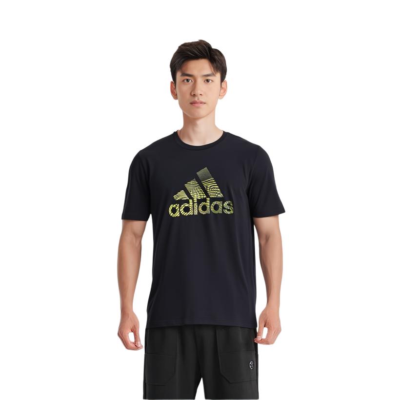 Adidas T Shirts Men's Black Crew Neck Moderate Straight Fit GL2399