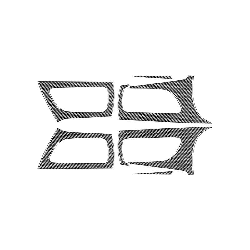 4PCS For Lexus LX 2008-2015 Carbon Fiber Automotive Door Inner Pull Handle Panel Ring Bowl Frame Decoration Interior Stickers