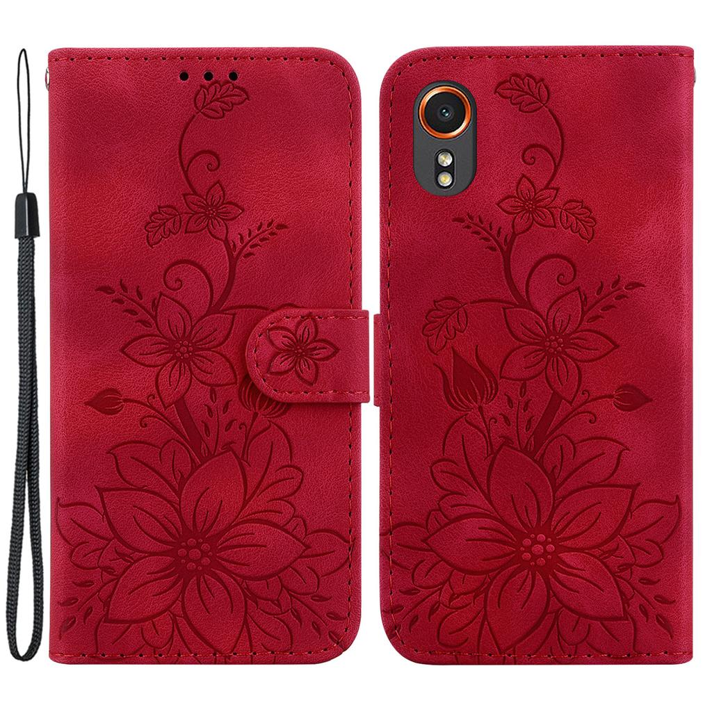 For Samsung Galaxy Xcover7 Case Flower Leather Phone Cover with Wallet Function