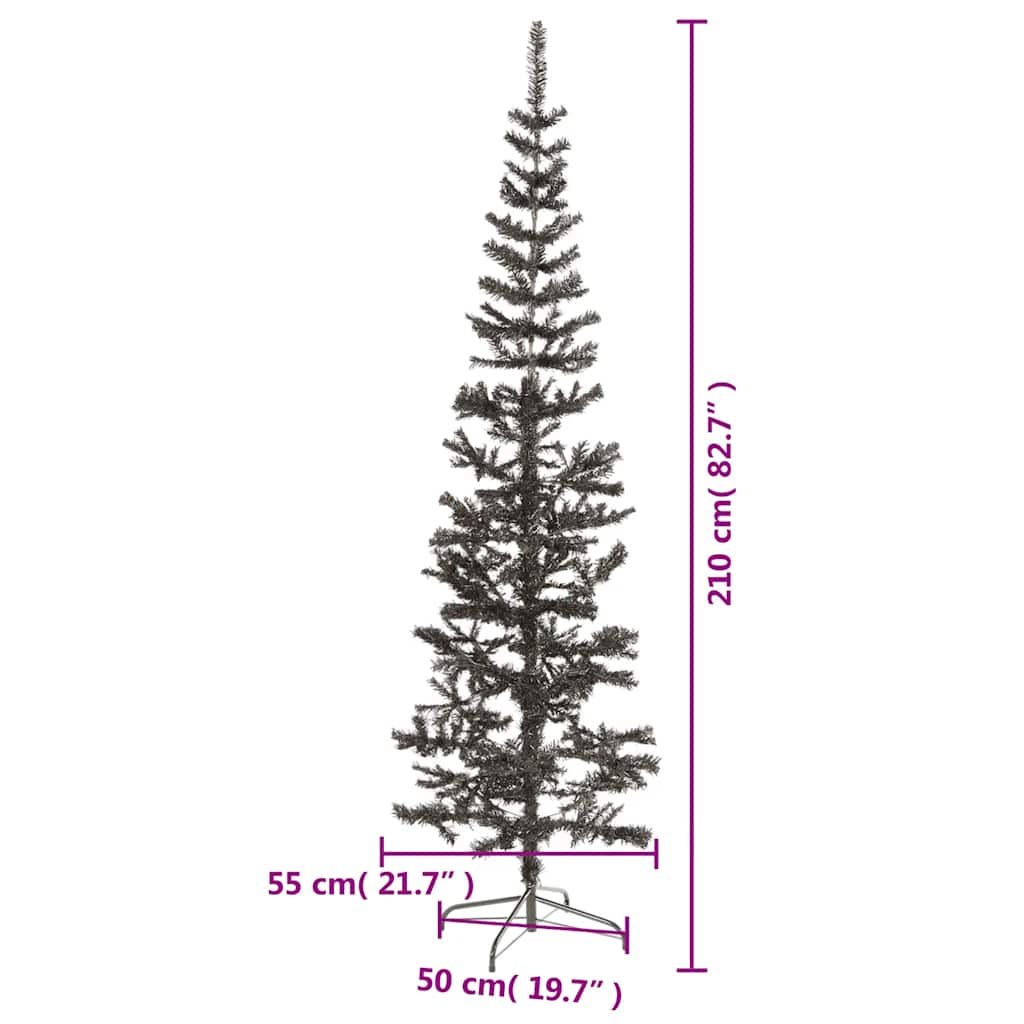 Slim Black Christmas Tree 210 Cm
