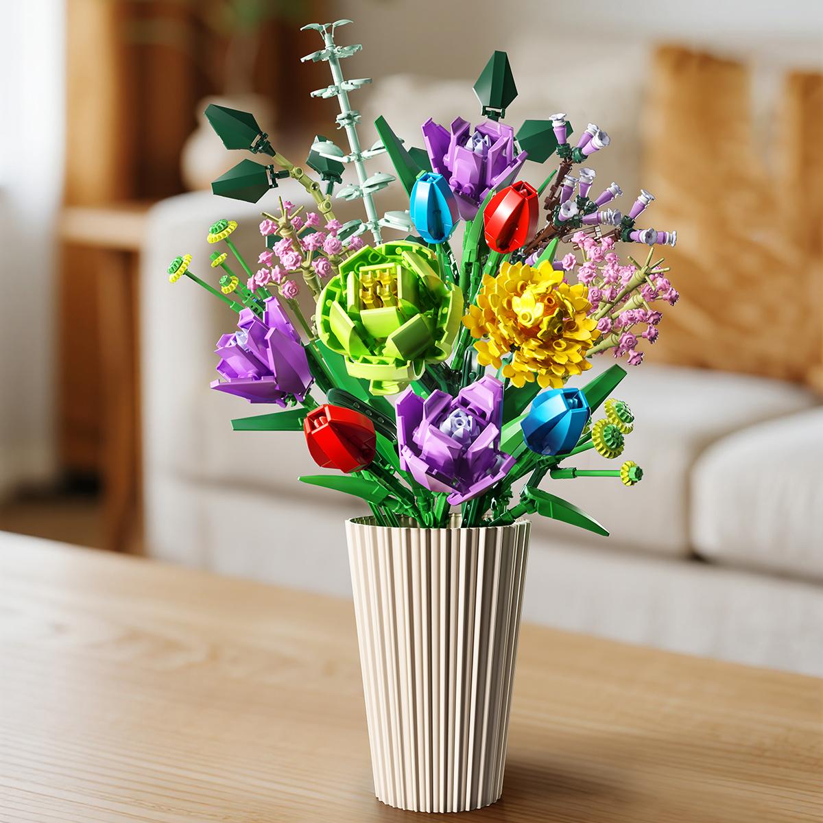 

Non-Toxic Toylinx Diy Building Block Wildflower Bouquet Kit Educational Toy Everlasting Home Decor Family Craft Birthday Mother S Day Gift