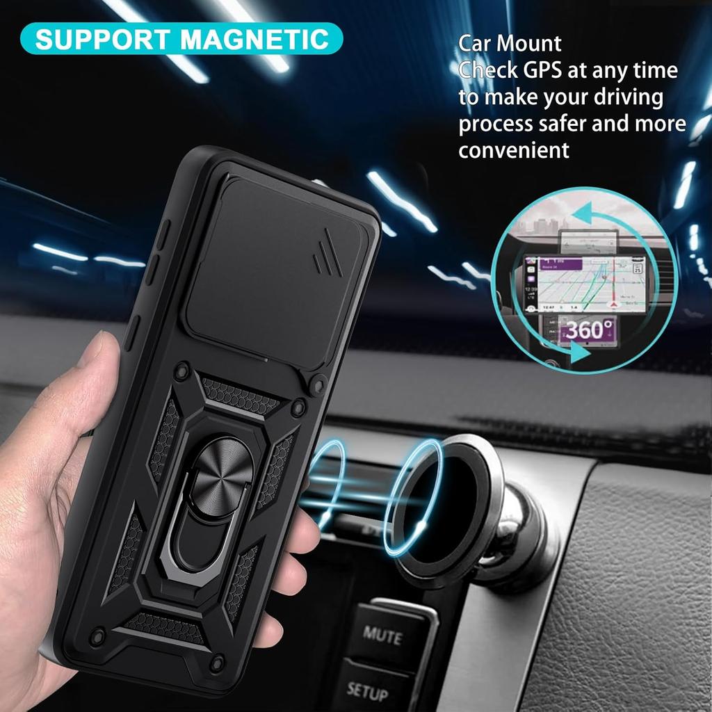 Armor Case For Xiaomi Redmi Note 14 5G  Cover Lens Protection With Ring Magnetic Holder Coque Fundas