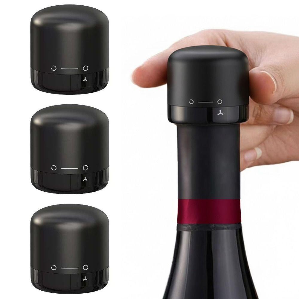 3Pcs Vacuum Champagne Bottle Stopper Leak Proof Sealed Bottle Stopper Wine Bottle Plug  Kitchen Use