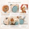 Wooden Baby Dragging Stars Moon Surround Car Beech Baby Toys Car Montessori Toys Hand Coordination Toy Handmade Decoration Gifts