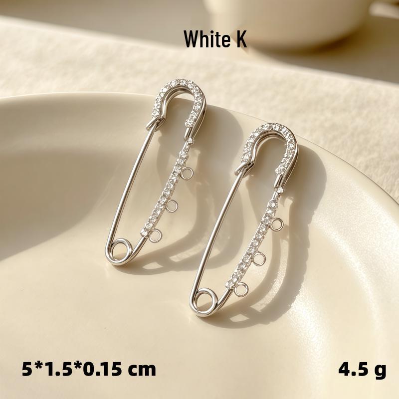 Korean Style Rhinestone U-Shaped Brooch Pin & Waist Cincher Scarf Buckle