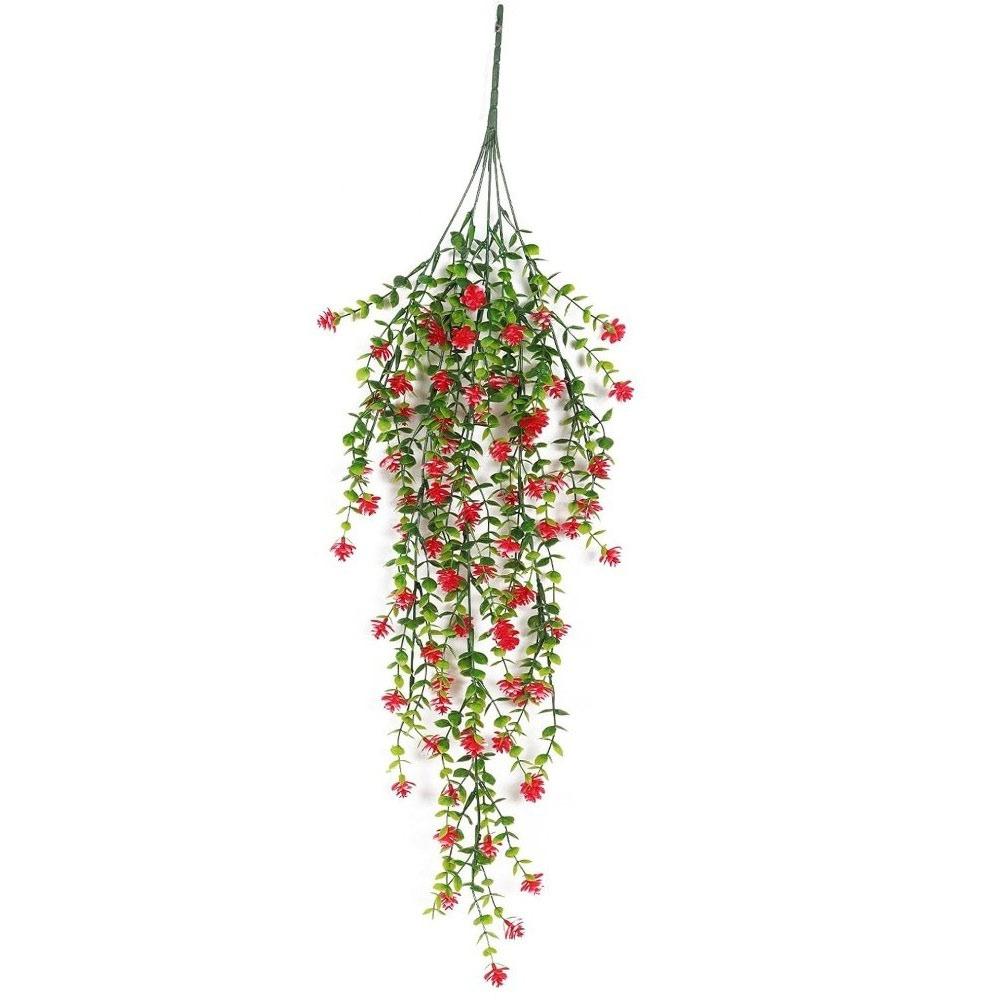 High Quality Colorful Artificial Flowers Leaf Decorations Realistic Faux Flower Vine Morning Glory Vines Wall Hanging Ornament