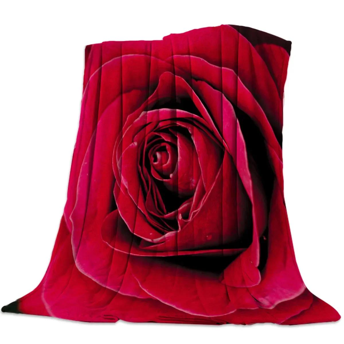 

Rose Wine Throw Blanket Fluffy Soft Romantic Flower Blanket Fit for Sofa Bed Chair Office Travelling Camping Valentine Day Gift 80x120cm