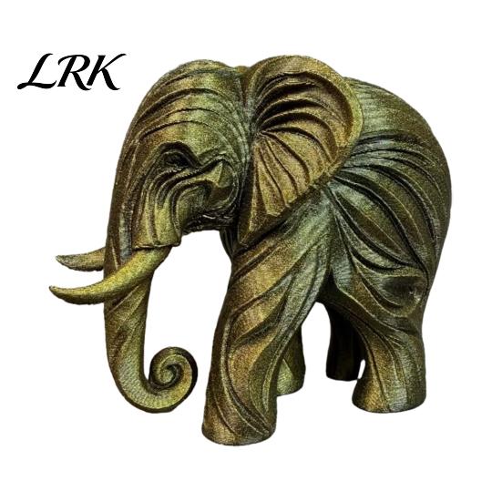 Modern Elephant Ornament 3D Printed Figurine, One-Piece Molding, Cute Simulated Figurine Model, Desktop for Home, Bookshelf Decoration Retro