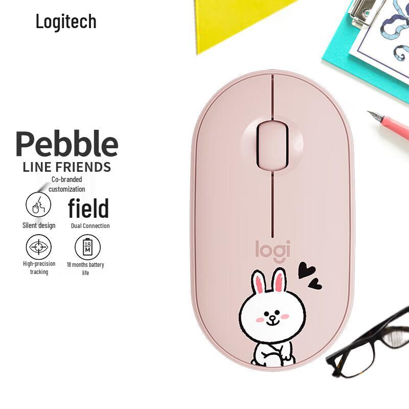 

Logitech Pebble M350 Wireless Bluetooth Mouse - LINE FRIENDS Cony