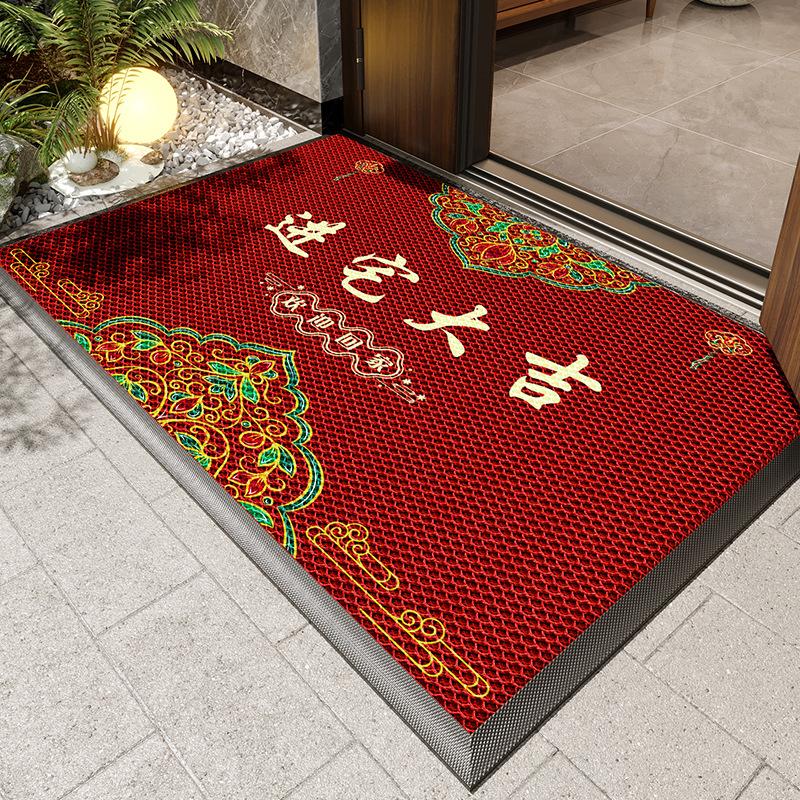 Villa Entrance Floor Mat Entry Door Mat Outdoor Entrance Carpet Leave-In Non-Slip Foot Mat Outdoor Dirt-Resistant Pvc Door Mat