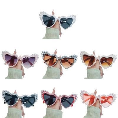 Gafas de Sol con Forma de Corazón Perla para Decoraciones de Fiesta de Despedida de Soltera