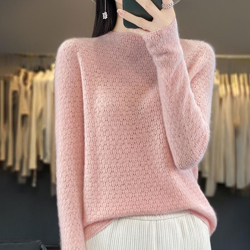 Women's Cashmere Sweater Qinghe Cashmere 30% Cashmere 70% Wool Women's Autumn and Winter Cashmere Pullover Soft and Warm