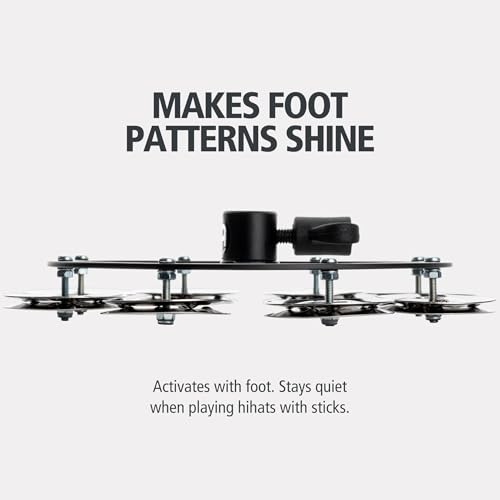 MEINL Percussion Headliner Series Hi-Hat Tambourine, Stainless Steel, 1-Row, HTHH1BK