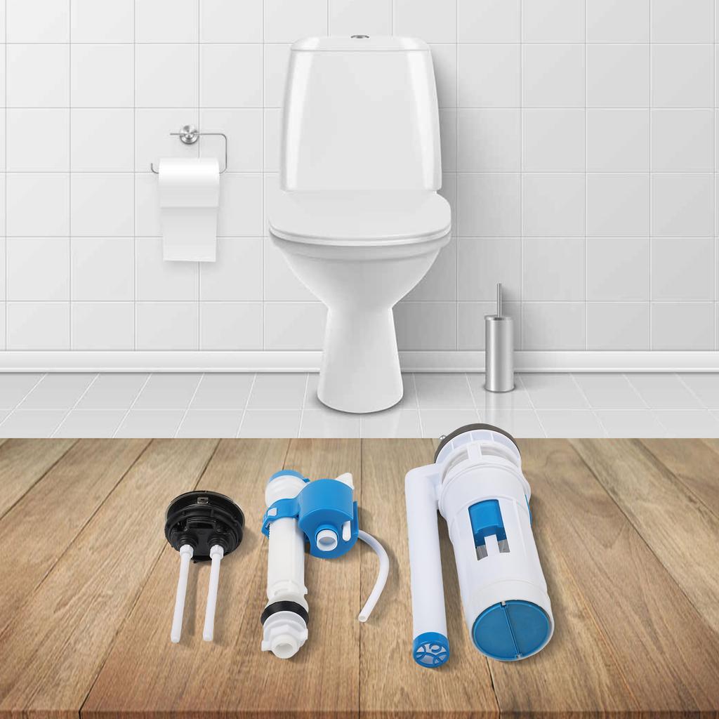 Pulsante di Scarico WC Sostituzione Kit Cassetta WC a Doppio Scarico Plastica