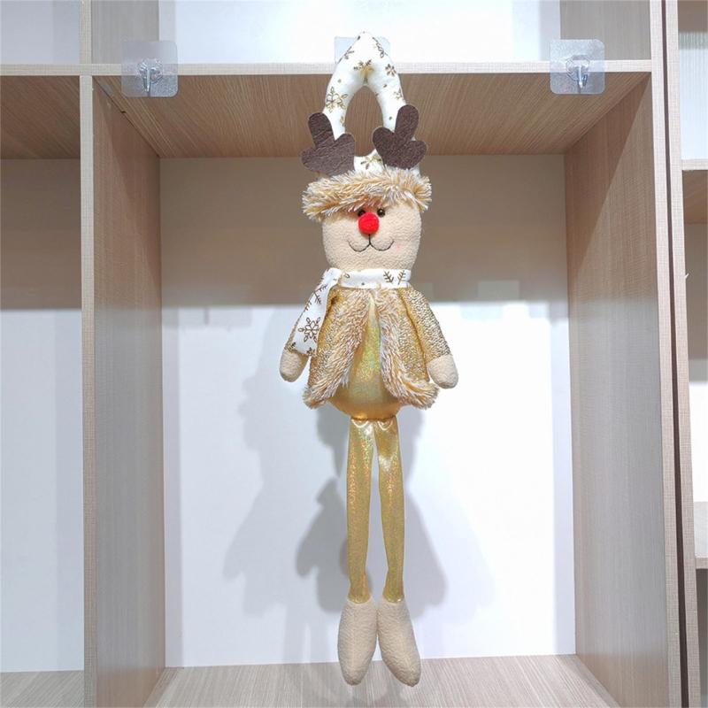 Christmas Doll Door Ornament Multipurpose Long Leg Doll Hanging Decoration For Tree Door Handle Bookshelf Curtain Window