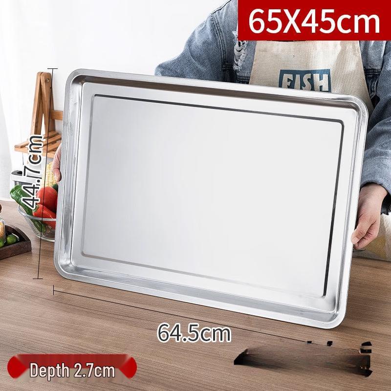 WUHE Extra Thick Stainless Steel Rectangular Serving Tray
