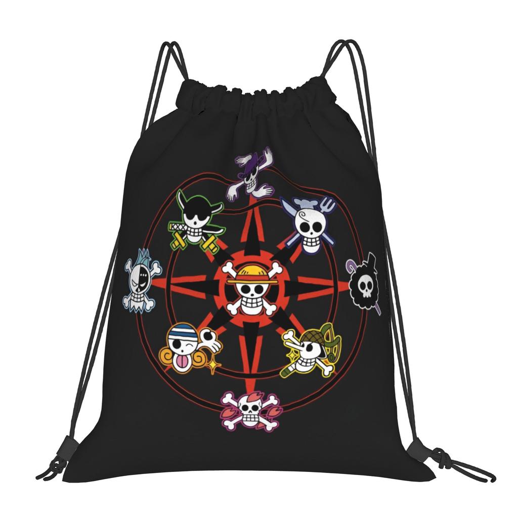 Custom One Pieces Drawstring Backpack Sports Gym Bag for Men Women Manga Training Sackpack