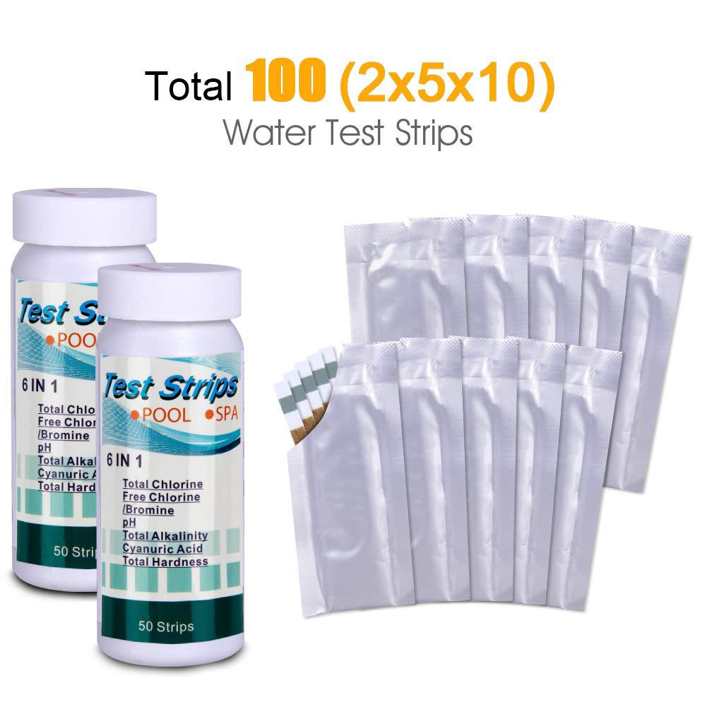 100 KS Chlórové ponorné testovací proužky Voda v bazénu SPA Horká vana Papír pro testování pH