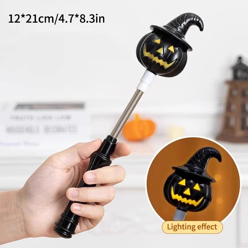 Halloween Pumpkin Hand Shaker Flashlight Halloween Glowing Hand Shaker Decor Day The Dead Mexico Halloween Party Kid's Torch