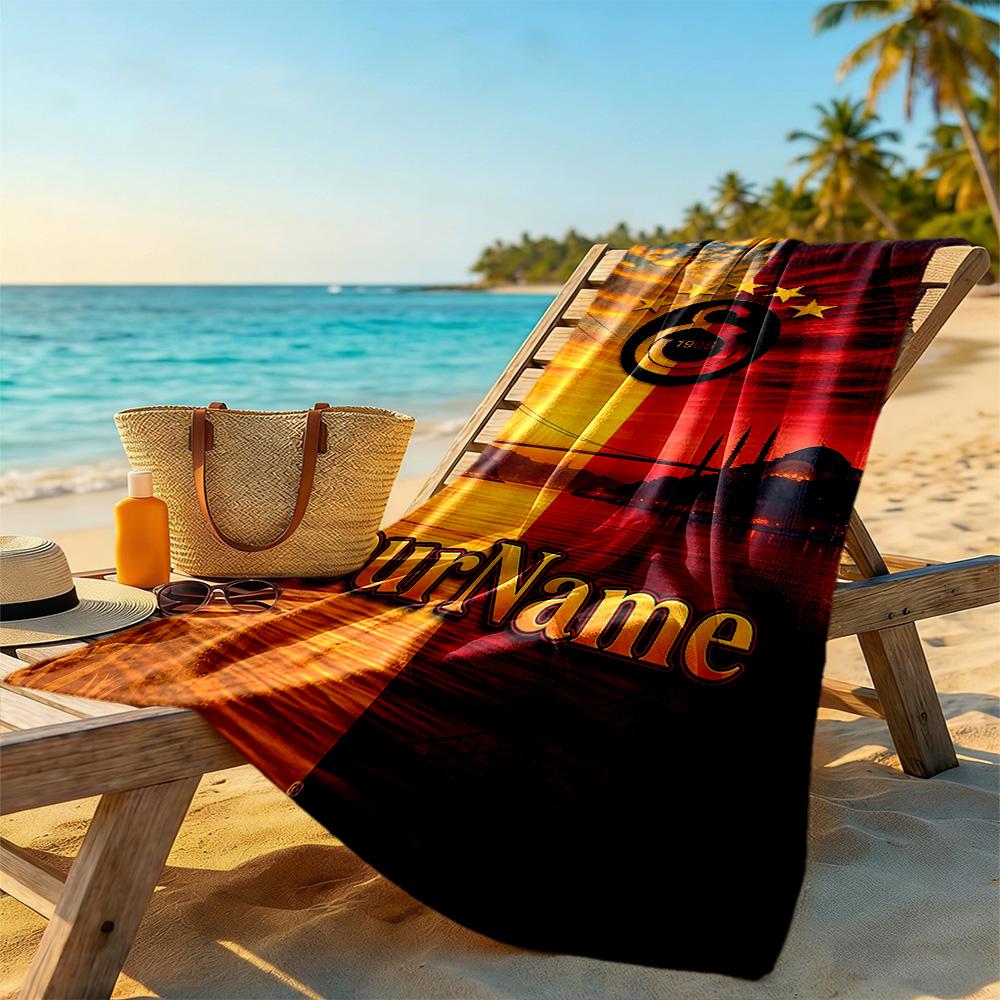 Galatasaray Personalized Name Beach Towel Super Soft Absorbent Ideal For Travel Outdoor Swim Pool Yoga Surf Camping Hiking Gym Gift Holiday