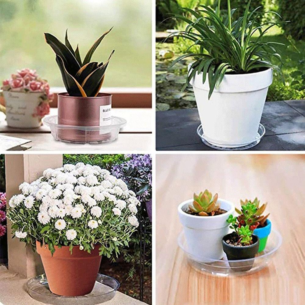 5Pcs Clear Plant Plates Round Plants Saucer New Flower Pot Tray Outdoor