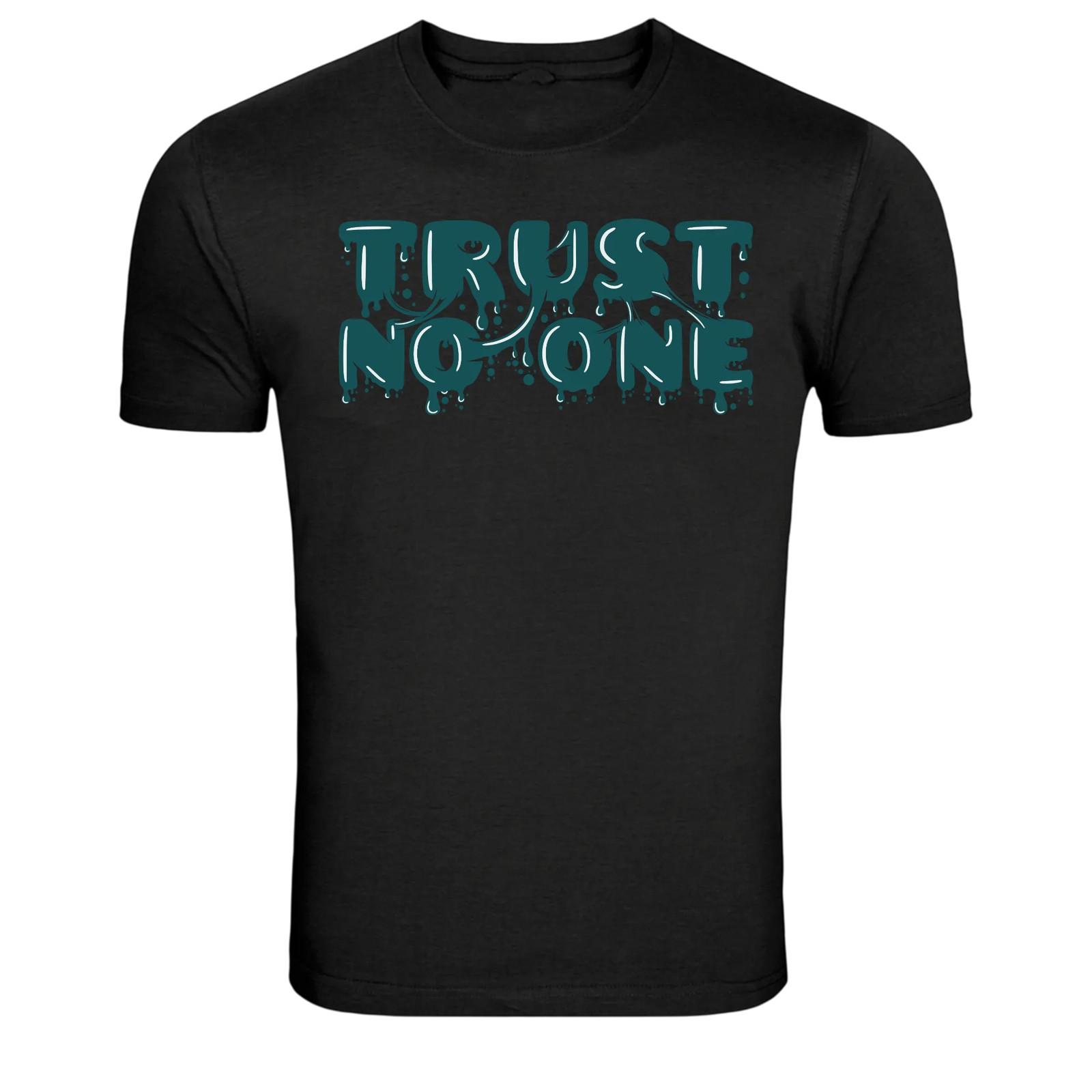 Trust No One Dripping Graffiti Typography Graphic T-Shirt XXL