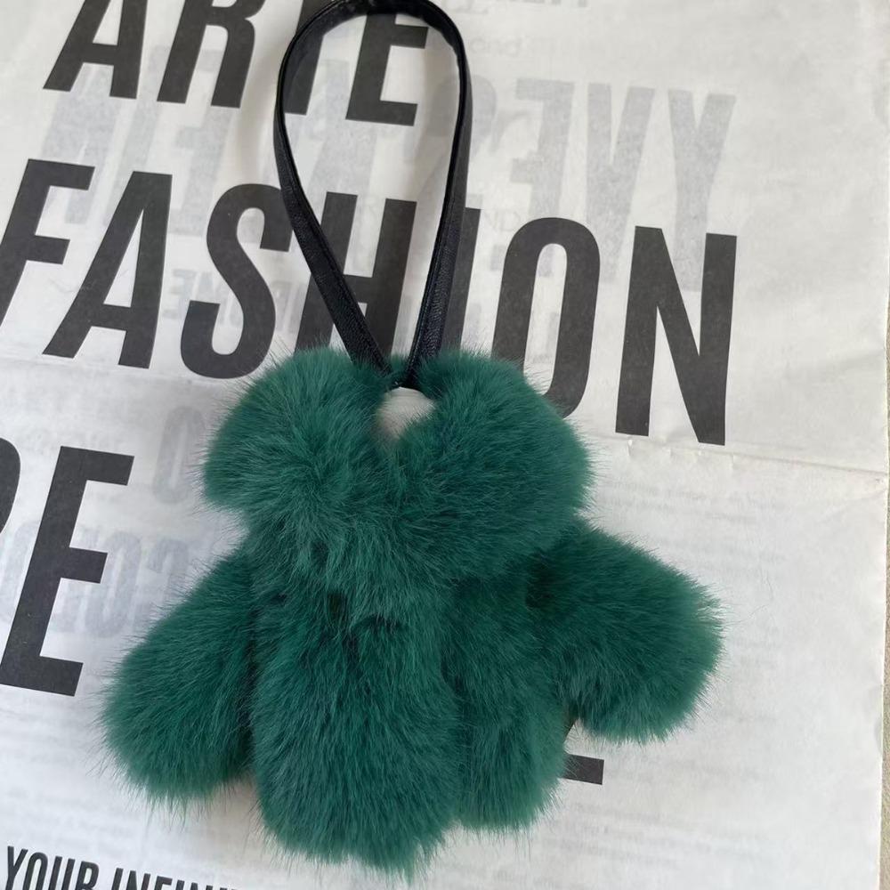 

Fashion Faux Rabbit Fur Bag Charm Clothing Shape Soft Hanging Ornament Fashion Pendant Backpack Hanging зелёный