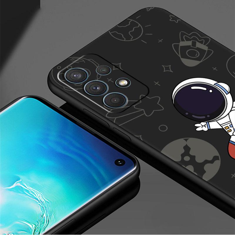 Cartoon Space Astronaut Phone Case for Samsung Galaxy A72 A52 5G A21s A12 A13 A11 A22 A32 A51 4G A71 A31 A23 Soft Silicone