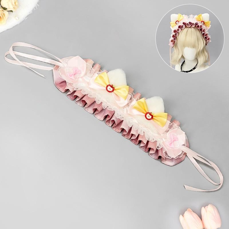 Handmade Plush Cat Ear Headband Anime Cosplay Girl Kawaii Costume Accessory Soft Furry Hairband