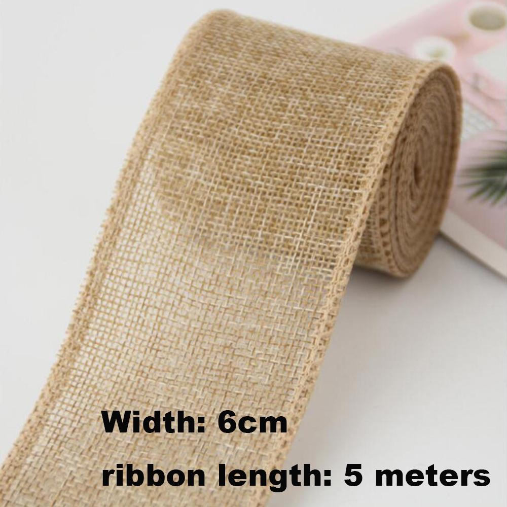 

Christmas Decoration Ribbon 50mm Printed Overwrapped Linen With Iron Wire Edge Large Bow Material Christmas Tree Gift Box Decor естественный