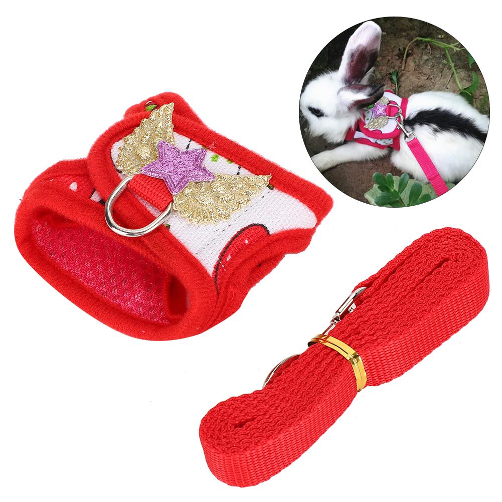 Small Pet Animal Leash Harness Set Comfortable Chest Strap Traction Vest for Rabbit Hamster Guinea PigS