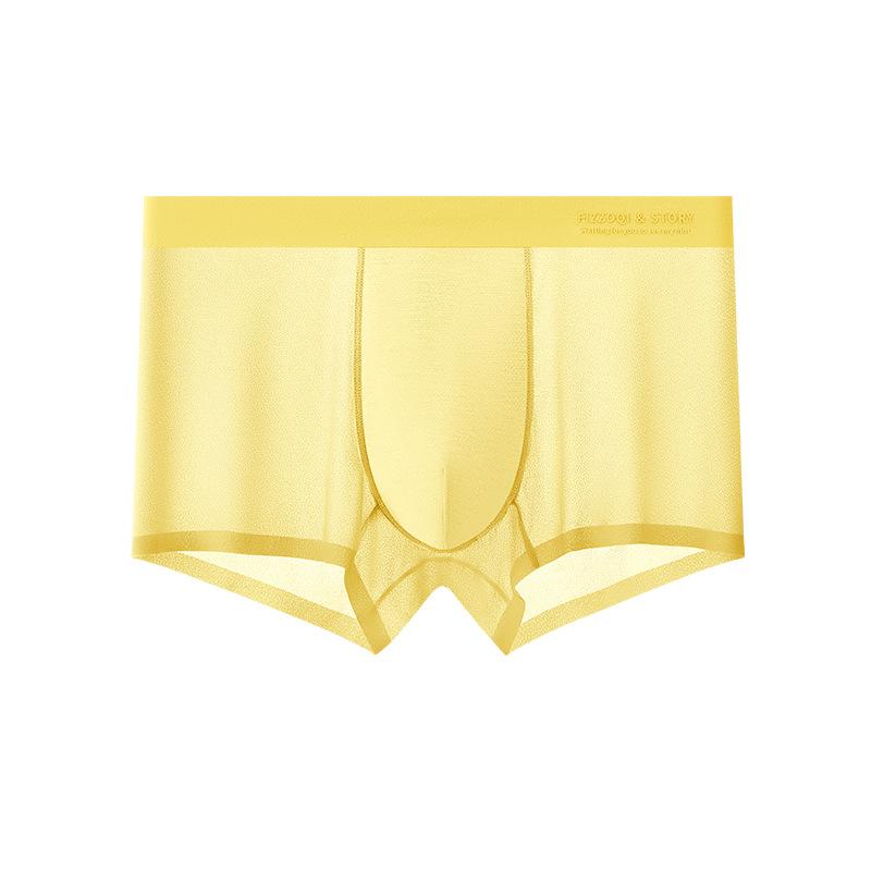 

Мужское нижнее белье из ледяного шелка, трусы-боксеры, со средней посадкой, с плоским углом, большого размера, дышащие шорты, лето 4XL банан желтого