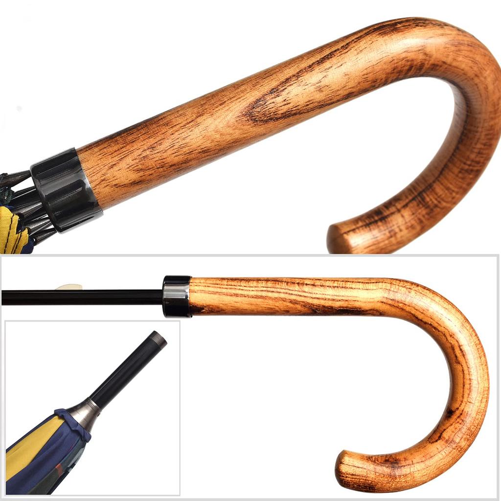 65cm Long HATCHIBRAFOR 65x8 Tartan Maple Made In Japan Women's Umbrella, Check, Handle, (Yellow)