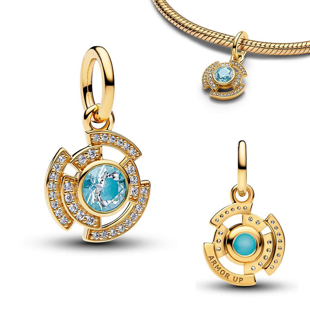 Brandneue Authentische Originale Kupfer Metall Blaue Charm-Perlen-Komponenten Mond Schmetterling Kristallkugel-Perlen-Komponenten Anhänger-Perlen-Komponenten Kompatibel