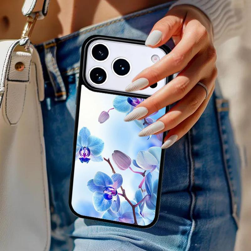 Orchid Flowers Colorful soft Phone Case For iPhone 17 Air 14 15 13 12 Max Cover For Apple 16e 11 Pro Max Plus Coque