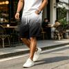 Herren Freizeit Corduroy Kordelzug Shorts Farbverlauf Stil mit Buchstaben Aufnäher Klassisch Bequem Sitz Sommer Strandkleidung