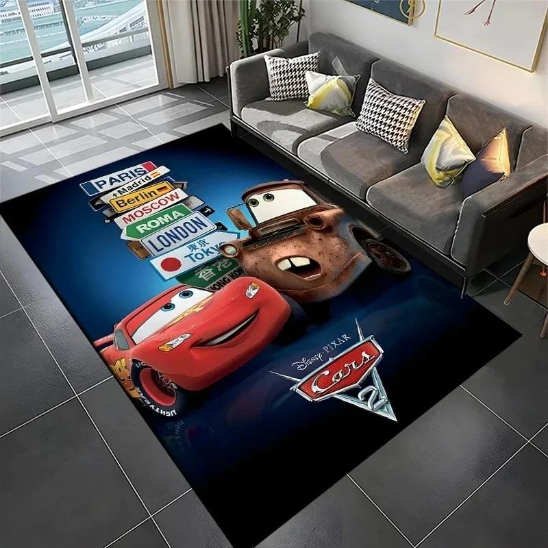  Disney Lightning McQueen Car Printing Carpet Kid Living Room Game Non-slip Soft Entrance Floor Mat Bedroom Home Decor Rug