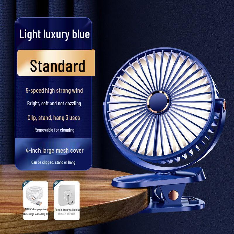 Silent Portable USB Rechargeable Clip-on Fan for Office, Dorm, Bedside, Desktop, and Stroller 30,000mAh