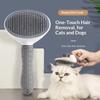 Long-Haired Cat Dog Deshedding Brush - Slicker Brush for Loose Fur Removal Self-Cleaning Pet Grooming Tool Cat Dog Fur Comb