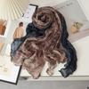 Tie Dye Gradient Cotton Linen Scarf Vintage Retro Pleated Printed Scarf Luxury Brand Designer Long Shawl Wrap For Autumn Winter