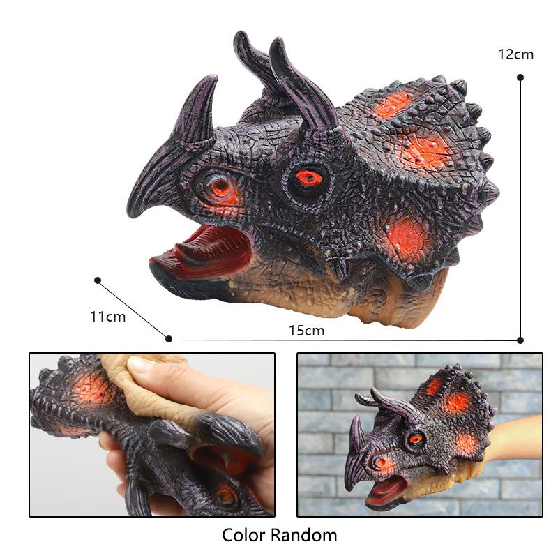 Soft Hand Puppets Dinosaur Head Model Toy Role Play Pet Cat Dog Teasing Toy Tyrannosaurus Rex Shark Animal Cosplay Toy Kids Gift
