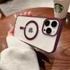 For iPhone 16 Pro Max Luxury Magsafe Magnetic Candy Frame Phone Case For iPhone 11 12 13 14 15 Plus Transparent Protective Cover
