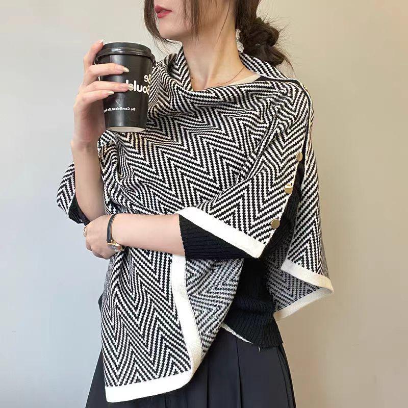 Women's Multi-Purpose Knit Shawl Scarf - Imitation Cashmere, Korean Style, Two-Way Outerwear & Neck Warmer