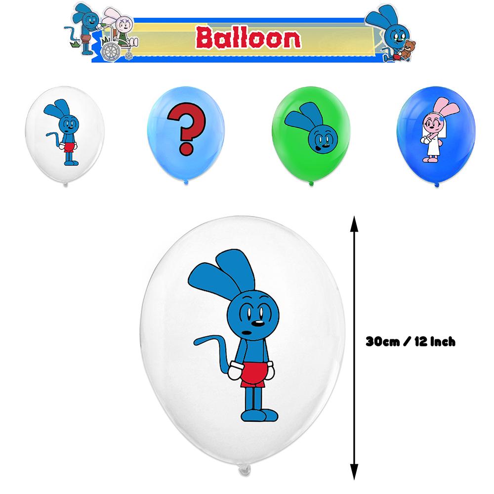 Riggy the Rabbit Cartoon Party Decoration Include Banner Cake Topper Balloons