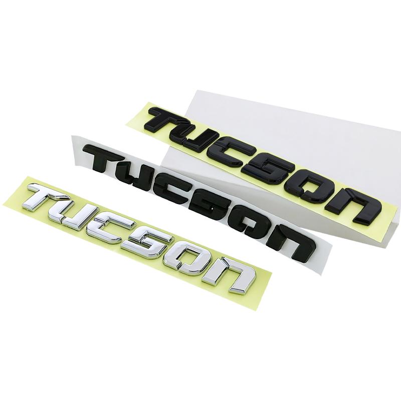 Rlapg3 Metal Chrome Black Logo Tucson Emblem Letters Nameplate Decal Car Trunk Badge for Hyundai Tucson Sticker Accessories