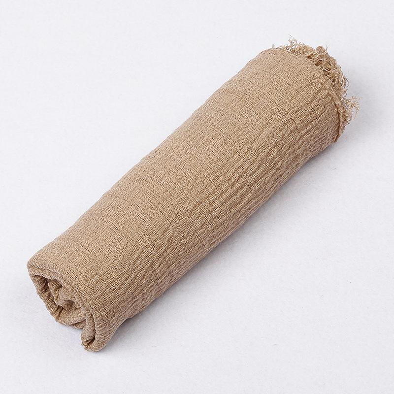 180*90cm Women Muslim Crinkle Hijab Scarf Femme Musulman Cotton Linen Solid Headscarf Islamic Hijab Shawls and Wraps