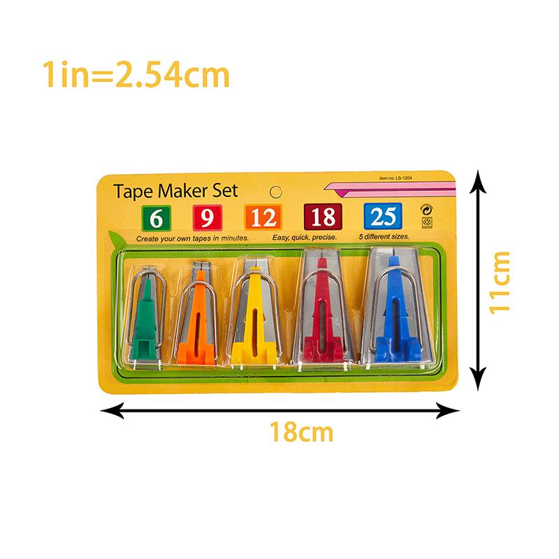 Set Macchina per Nastro Biais 5 Misure 6mm 12mm 18mm 25mm Macchina per Nastro Biais Accessori da Cucito