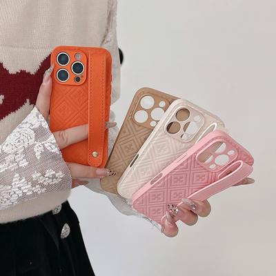 The Grid Embossing Is Suitable for The Luxurious Case of The IPhone 16, The IPhone15Pro Max Wristband 14, and The Simple Hard Case