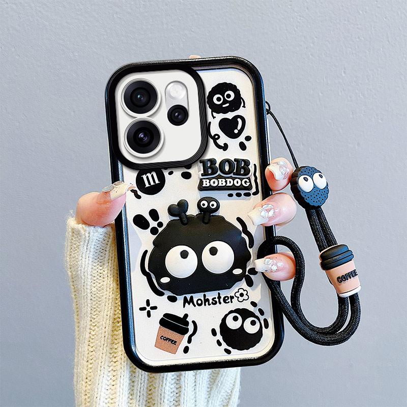 KEYSION Shockproof Case for OPPO Reno15 F 5G with Lanyard Soft Silicone Cute 3D Cartoon Doll Phone Back Cover for OPPO Reno 15F 5G