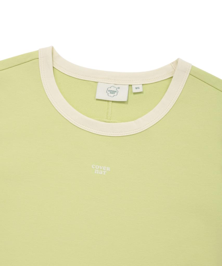 COVERNAT WOMAN Baby Ringer T-Shirt Lime